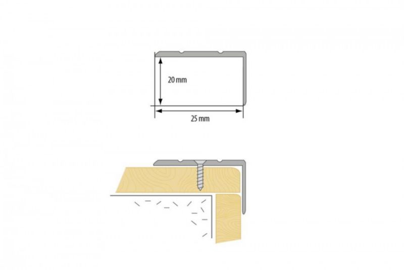 Profil schodowy Cezar Srebrny 2700x25x20mm aluminiowy 1 szt.