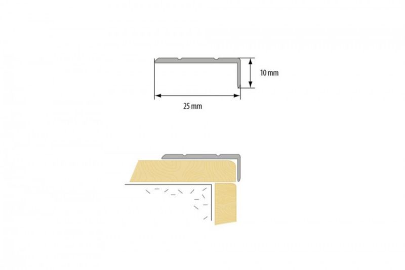 Profil schodowy klejony Cezar Venge 2700x25x10mm aluminium 1 szt.