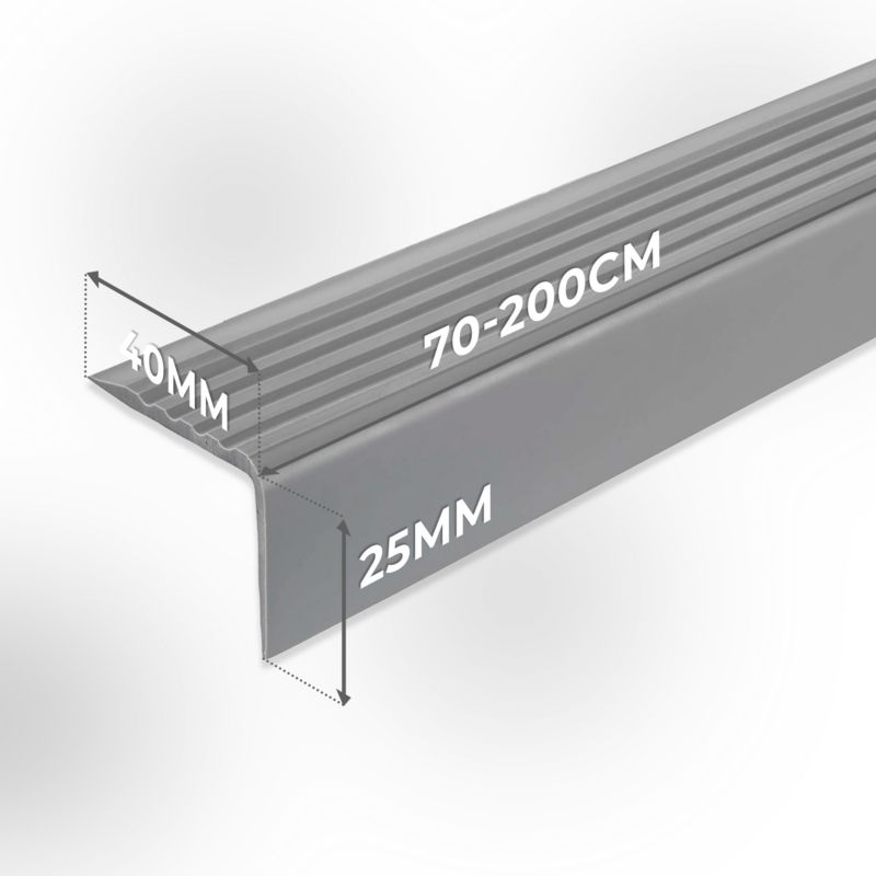 Profil schodowy PCV 40x25mm, QUEST, samoprzylepny antypoślizgowy nosek schodowy, ND, beż, 1.1m