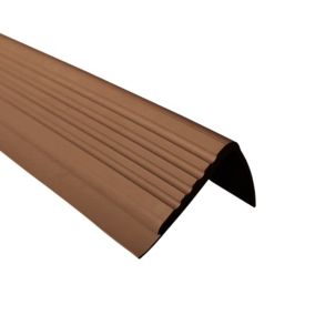 Profil schodowy PCV 48x42mm, QUEST, antypoślizgowy nosek schodowy,  PMW, brąz, 1.5m