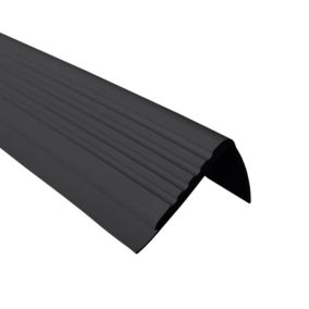 Profil schodowy PCV 48x42mm, QUEST, antypoślizgowy nosek schodowy,  PMW , czarny, 1.5m