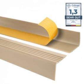 Profil schodowy PCV 50x42mm, QUEST, samoprzylepny antypoślizgowy nosek schodowy, RGP, beż, 1.1m