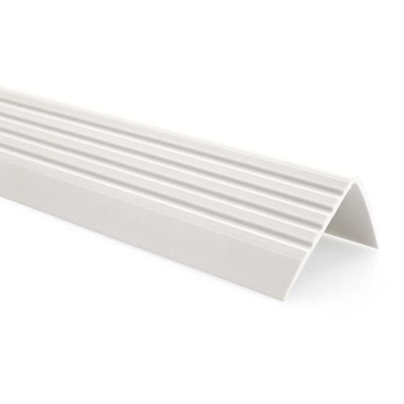 Profil schodowy PCV 50x42mm, QUEST, samoprzylepny antypoślizgowy nosek schodowy, RGP, biały, 1.3m