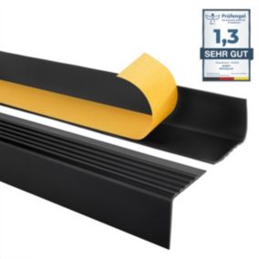 Profil schodowy PCV 50x42mm, QUEST, samoprzylepny antypoślizgowy nosek schodowy, RGP, czarny, 1m