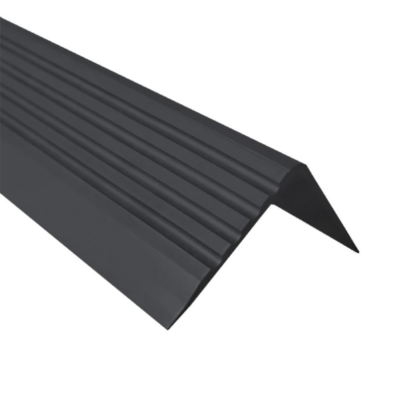 Profil schodowy PCV 50x42mm, QUEST, samoprzylepny antypoślizgowy nosek schodowy, RGP, czarny, 1m