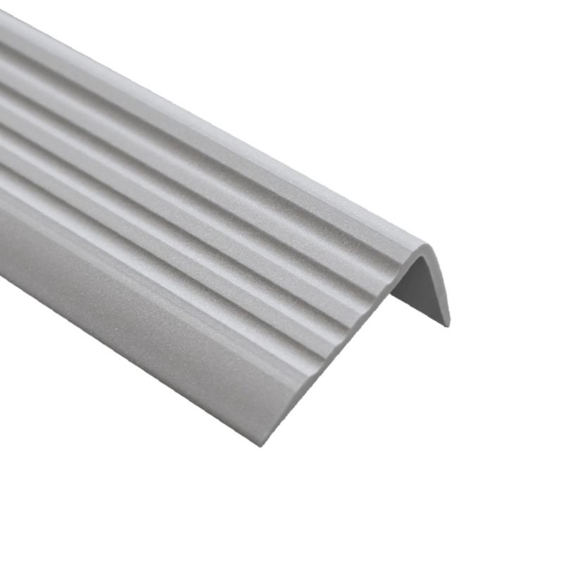 Profil schodowy PCV 50x42mm, QUEST, samoprzylepny antypoślizgowy nosek schodowy, RGP, srebrny, 1m