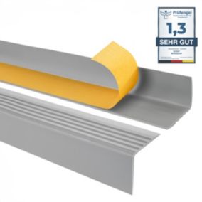 Profil schodowy PCV 50x42mm, QUEST, samoprzylepny antypoślizgowy nosek schodowy, RGP, szary, 2m