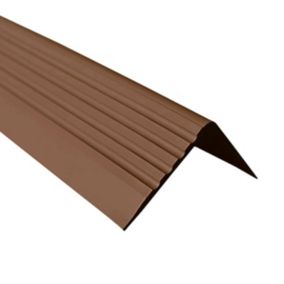 Profil schodowy PCV 52x40mm, QUEST, antypoślizgowy nosek schodowy,  RGP, brąz, 1.5m