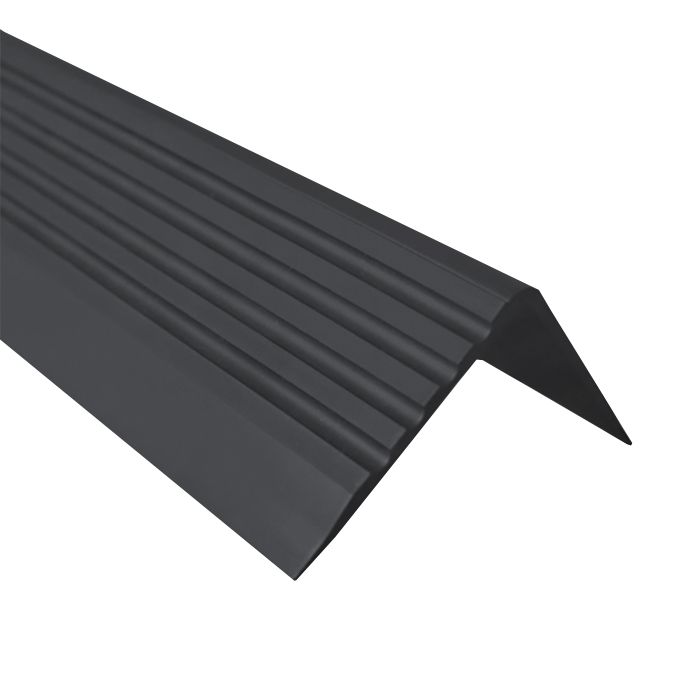 Profil schodowy PCV 52x40mm, QUEST, antypoślizgowy nosek schodowy,  RGP, czarny, 1.5m