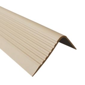Profil schodowy PCV 52x40mm, QUEST, antypoślizgowy nosek schodowy,  RGPD, beż, 1.5m