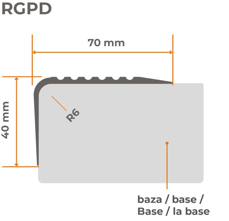 Profil schodowy PCV 52x40mm, QUEST, antypoślizgowy nosek schodowy,  RGPD, beż, 1.5m