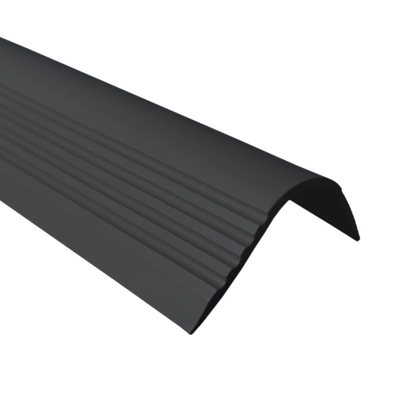Profil schodowy PCV 52x40mm, QUEST, antypoślizgowy nosek schodowy,  RGPT, czarny, 1.5m