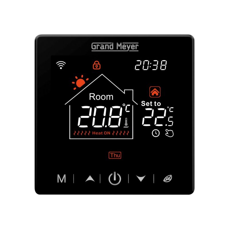 Programowalny termostat Wi-Fi SN-20, 16A, 230 V, Czarny, 1 szt.