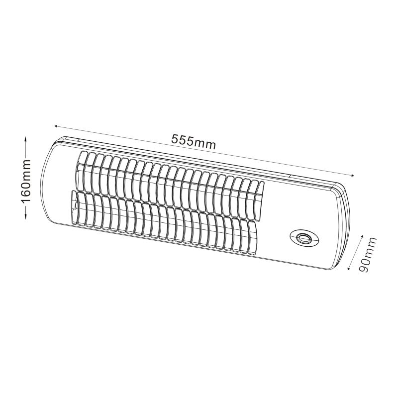 Promiennik kwarcowy wiszący 1,2 kW