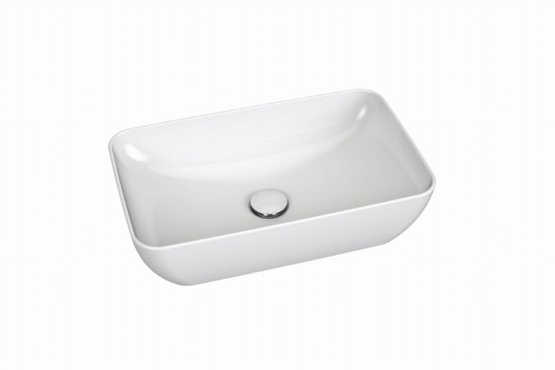 Prostokątna umywalka ceramiczna nablatowa Ravak Split 500x310 biała 1szt