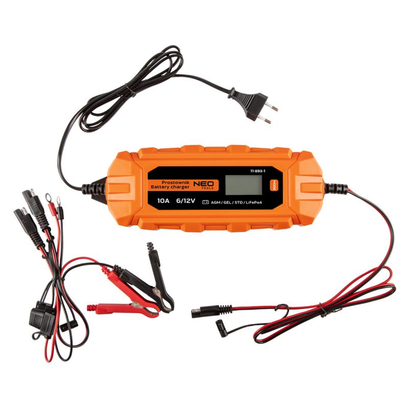 Prostownik automatyczny NEO TOOLS 10A/160W, 3-200Ah, do akumulatorów kwasowych / AGM / GEL 1 szt