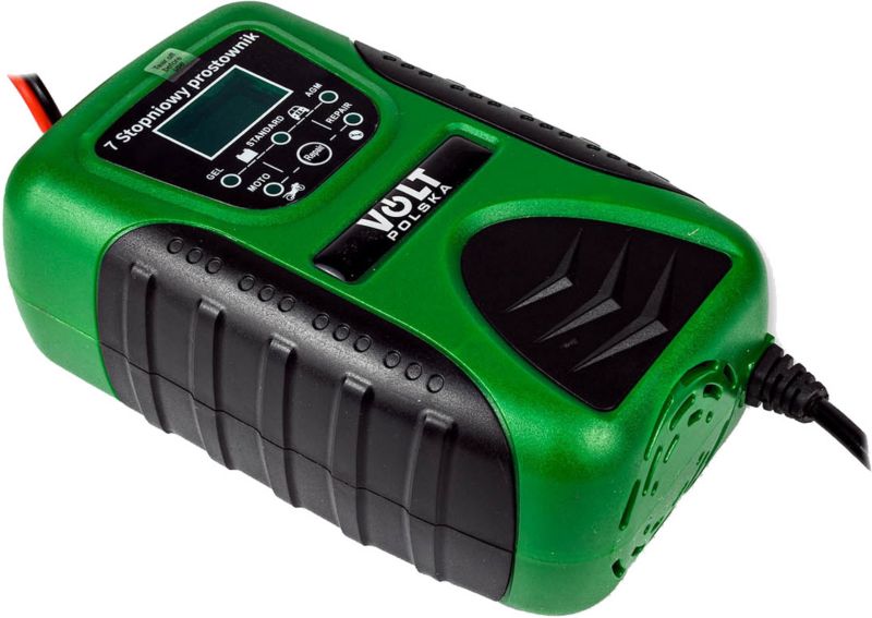 Prostownik z LCD 12 V 8 A Compact Green