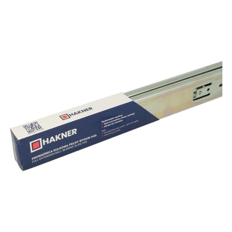 Prowadnica kulkowa do szuflad Hakner 45 700mm 35kg pełny wysuw - 1 par.