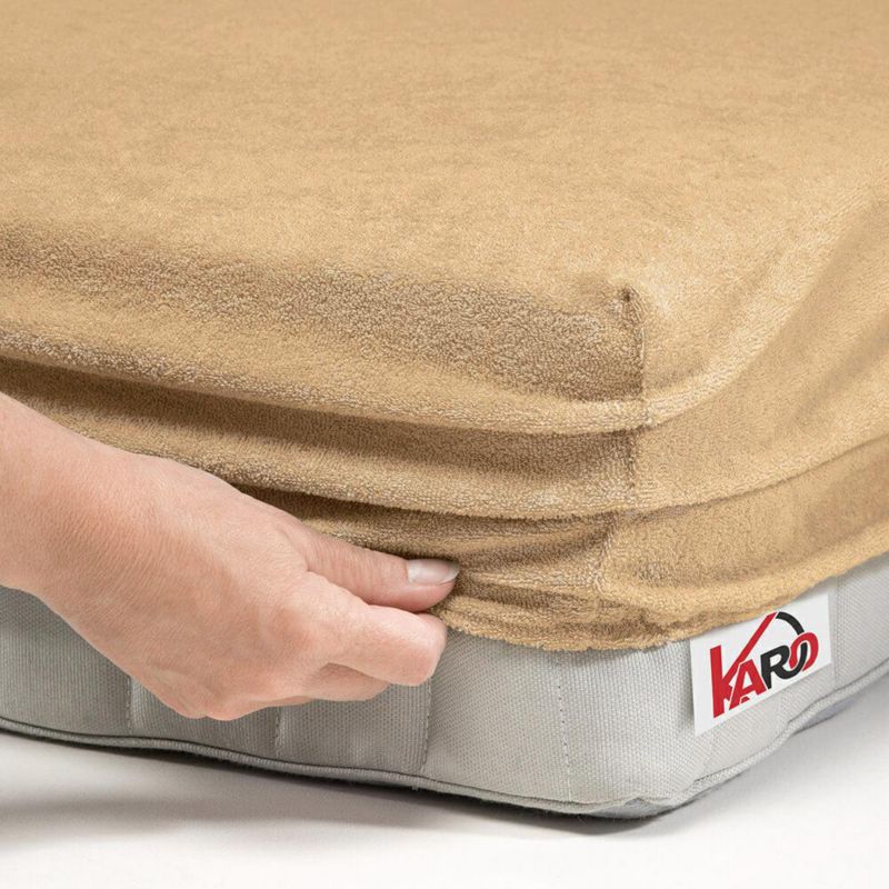 Prześcieradło frotte z gumką KARO 80x200 beżowe 1 szt.