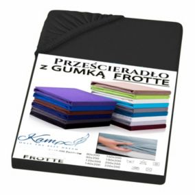 Prześcieradło gumka frotta Kam-Pol bawełna premium 70x140 czarny 1 szt.