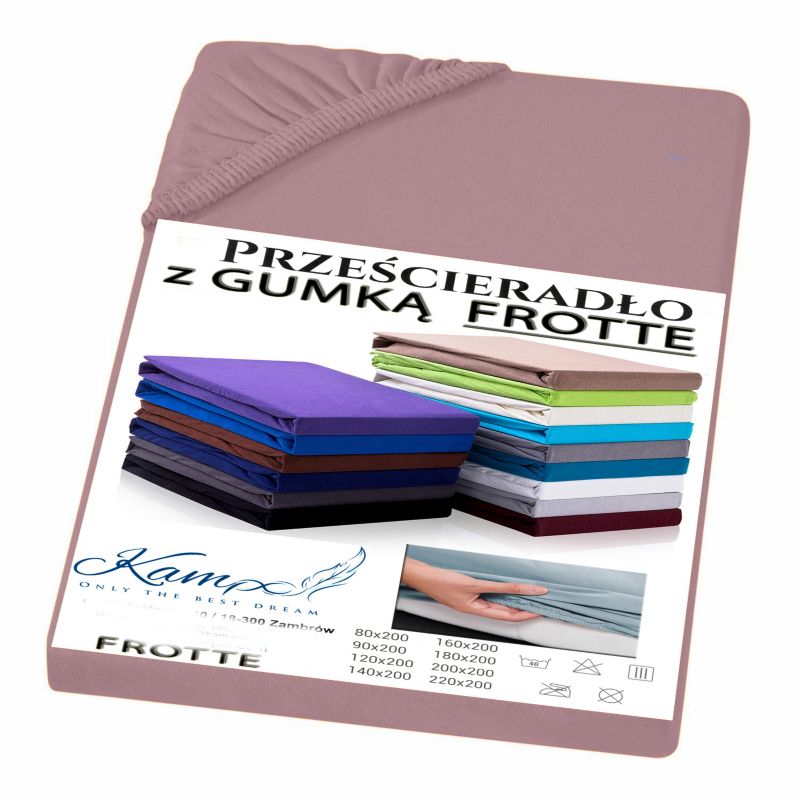 Prześcieradło gumka frotta Kam-Pol bawełna premium 70x90 róż 1 szt.