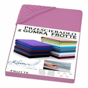 Prześcieradło gumka frotta Kam-Pol bawełna premium 80x210 róż 1 szt.