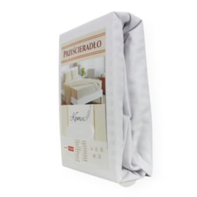 Prześcieradło gumka hotelowe Kam-Pol bawełna premium 150x305 białe 1 szt.