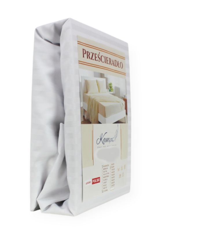 Prześcieradło gumka hotelowe Kam-Pol bawełna premium 160x220 białe 1 szt.