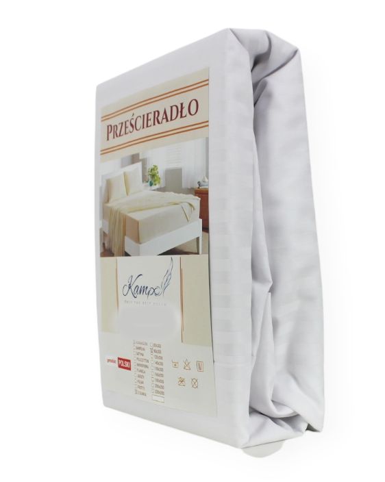 Prześcieradło gumka hotelowe Kam-Pol bawełna premium 220x220 białe 1 szt.