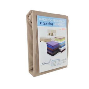 Prześcieradło gumka jersey Kam-Pol bawełna premium 160x210 cappucino 1 szt.