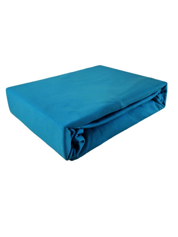 Prześcieradło gumka jersey Kam-Pol bawełna premium 180x220 niebieski 1 szt.