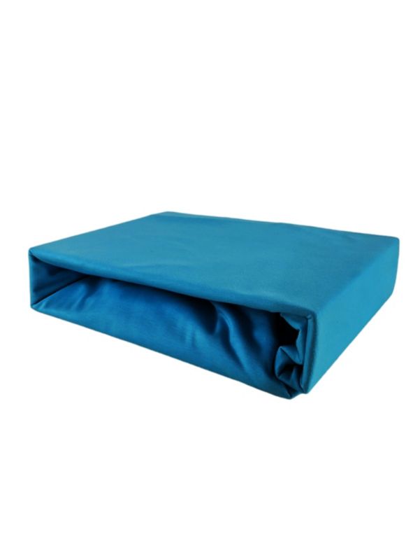 Prześcieradło gumka jersey Kam-Pol bawełna premium 180x220 niebieski 1 szt.