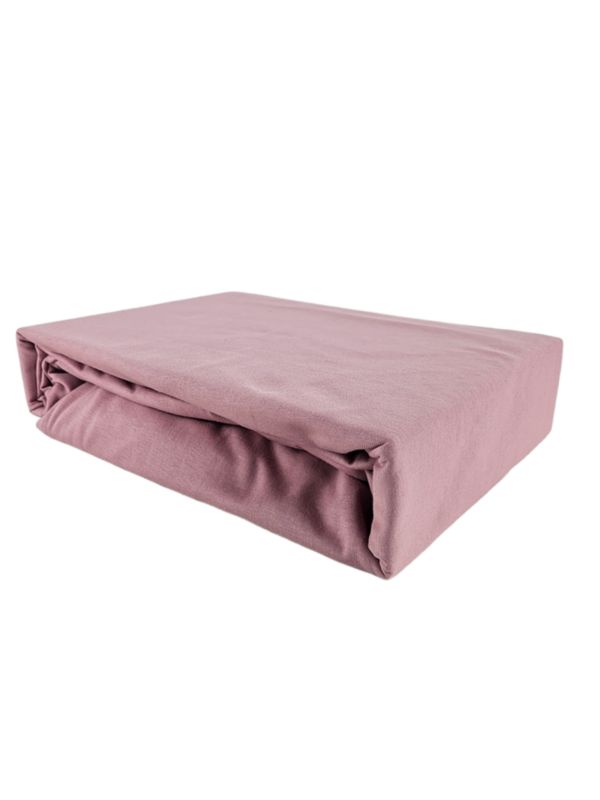 Prześcieradło gumka jersey Kam-Pol bawełna premium 200x220 pudrowy róż 1 szt.