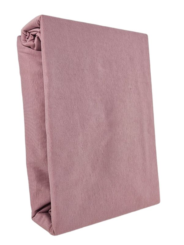 Prześcieradło gumka jersey Kam-Pol bawełna premium 200x220 pudrowy róż 1 szt.