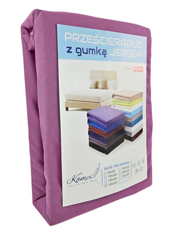 Prześcieradło gumka jersey Kam-Pol bawełna premium 70x140 róż 1 szt.