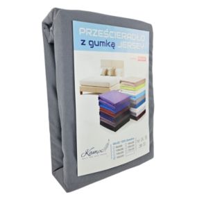 Prześcieradło gumka jersey Kam-Pol bawełna premium 70x210 szary 1 szt.