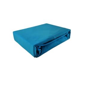 Prześcieradło gumka jersey Kam-Pol bawełna premium 80x200 niebieski 1 szt.