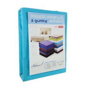 Prześcieradło gumka jersey Kam-Pol bawełna premium 80x200 turkus 1 szt.