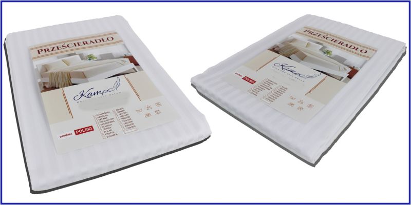 Prześcieradło tradycyjne hotelowe pasek 1cm 200x220 1 szt.