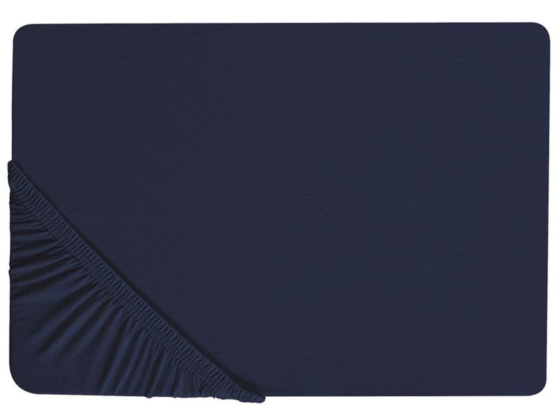 Prześcieradło z gumką Hofuf Bawełna 140x200 cm Granatowy 1 szt.