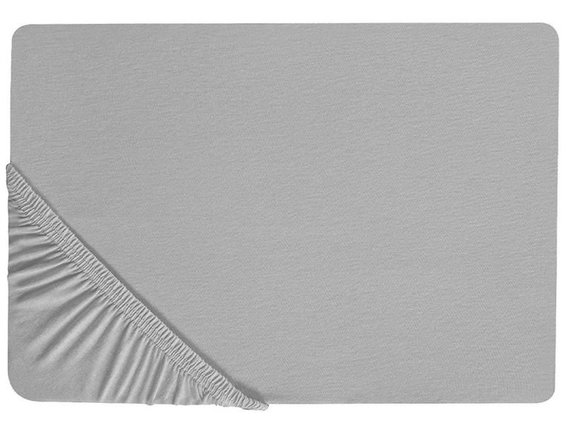 Prześcieradło z gumką Hofuf Bawełna 180x200 cm Jasnoszary 1 szt.
