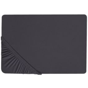 Prześcieradło z gumką Hofuf Bawełna 90x200 cm Czarny 1 szt.