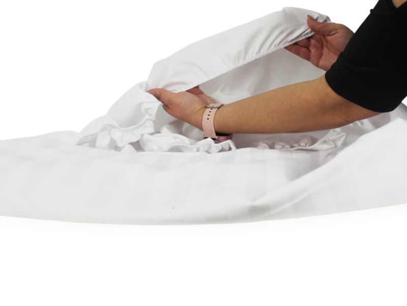 Prześcieradło z gumką hotelowe adamaszek pasek 2 cm 160x260 1 szt.