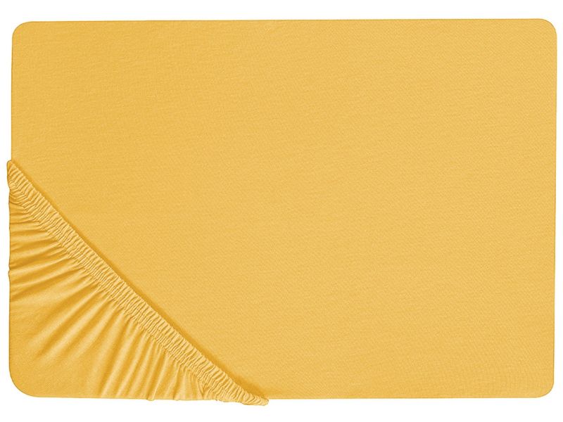 Prześcieradło z gumką Janbu Bawełna 140x200 cm Musztardowy 1 szt.