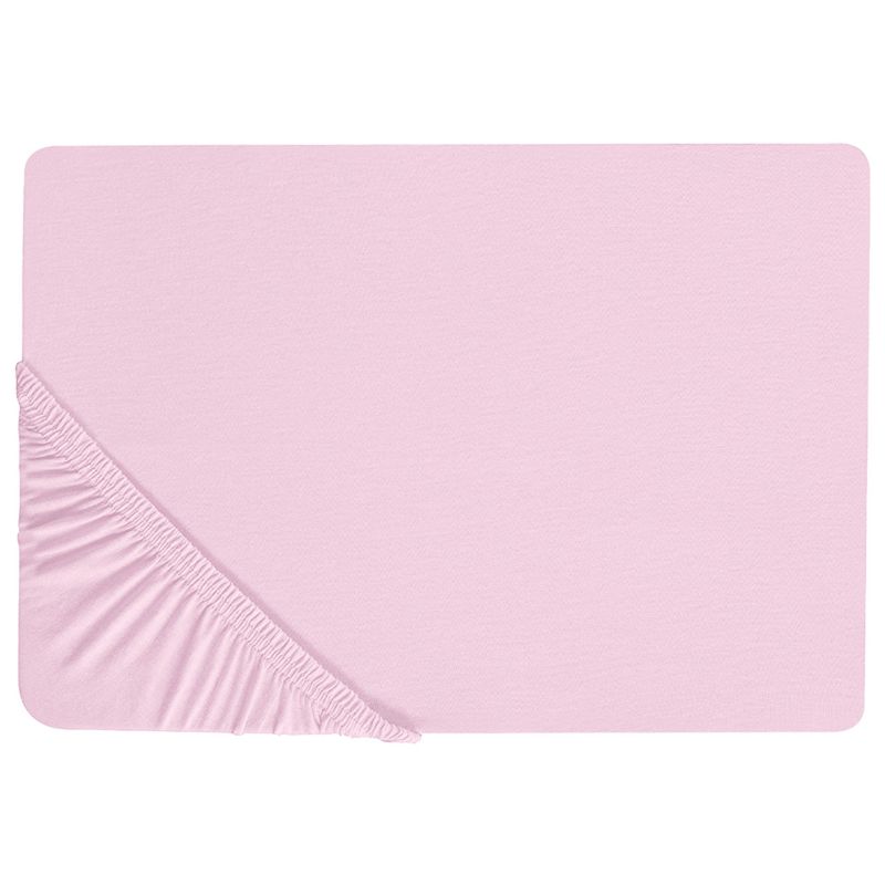 Prześcieradło z gumką Janbu Bawełna 90 x 200 cm Pastelowy róż 1 szt.