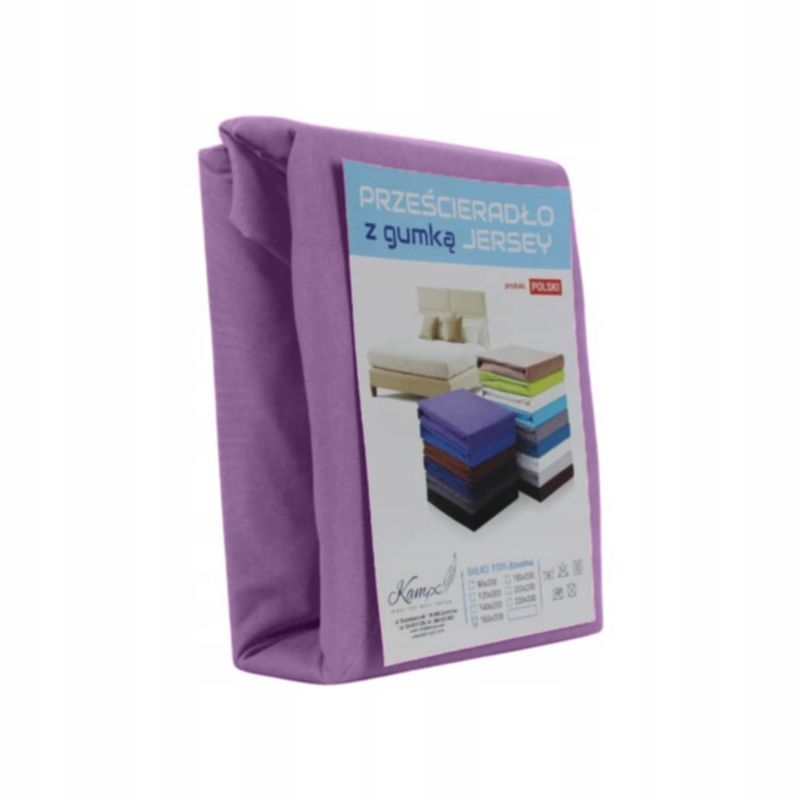 Prześcieradło z gumką jersey VIP 30 cm Kam-Pol wrzos 70x120 cm 1 szt.