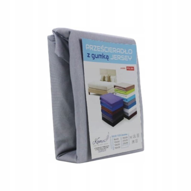 Prześcieradło z gumką Jersey VIP bok 30cm Kam-Pol jasny szary 70x120 cm 1 szt.