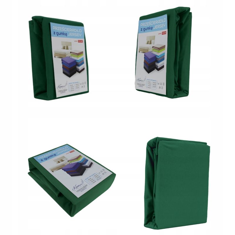 Prześcieradło z gumką Jersey VIP Bok 30cm Kam-Pol Zieleń butelkowa 80x160cm 1 szt.