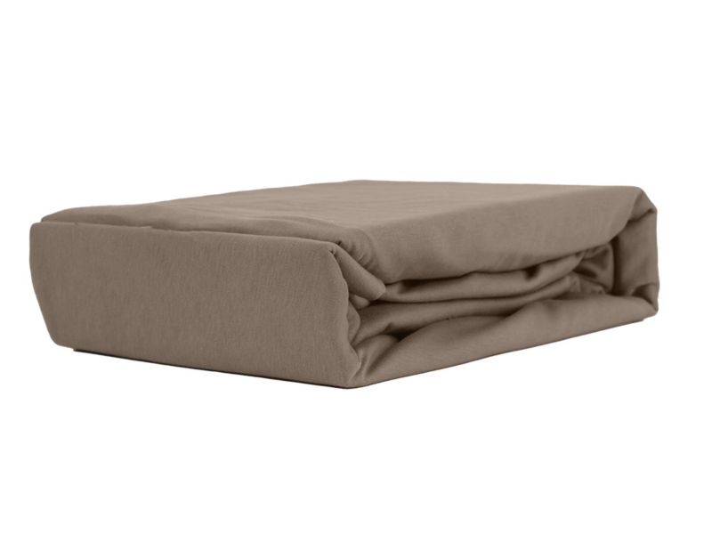 Prześcieradło z gumką Jersey VIP Bok Kam-Pol cappuccino 70x160 cm 1 szt.