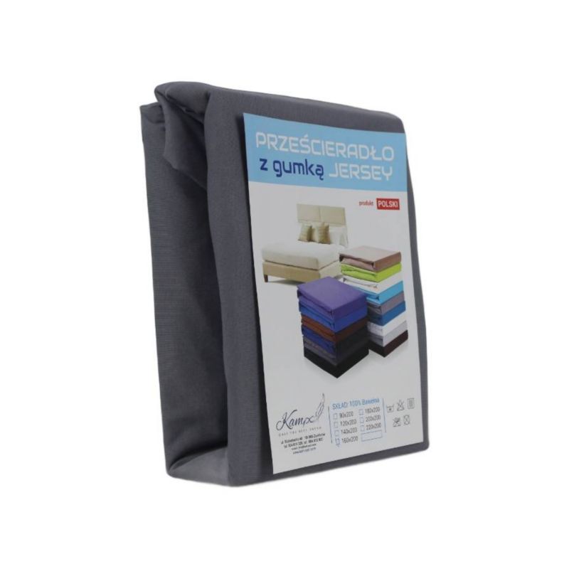 Prześcieradło z gumką Jersey VIP Kam-Pol szary 70x120 cm 1 szt.